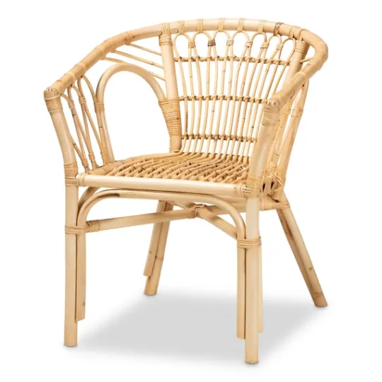 Kirkland's Home Natural Woven Rat Curved Back Dining Chair- Dining Chairs