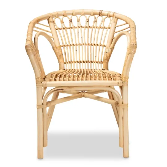 Kirkland's Home Natural Woven Rat Curved Back Dining Chair- Dining Chairs