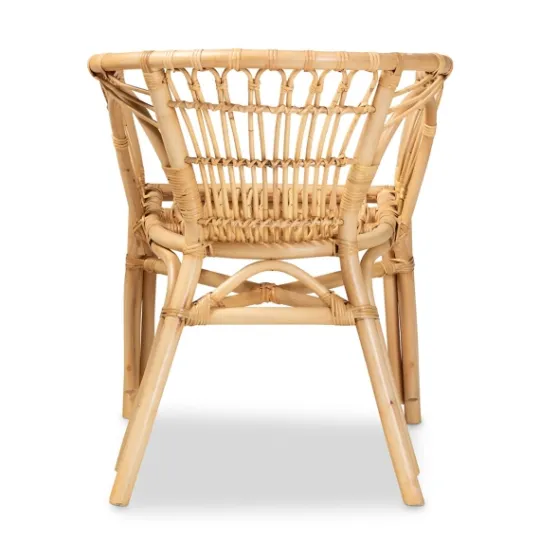 Kirkland's Home Natural Woven Rat Curved Back Dining Chair- Dining Chairs