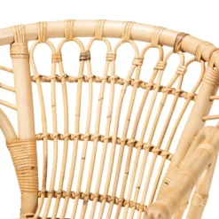 Kirkland's Home Natural Woven Rat Curved Back Dining Chair- Dining Chairs