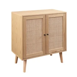 Kirkland's Home Natural Woven Rat Front Cabinet- Cabinets & Sideboards