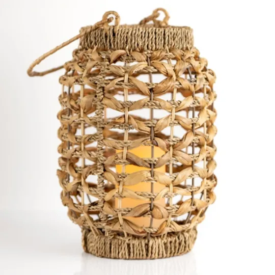 Kirkland's Home Natural Woven Rat Led Lantern, 13 In.- Lanterns