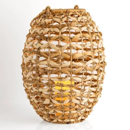 Kirkland's Home Natural Woven Rat Led Lantern, 16 In.- Lanterns