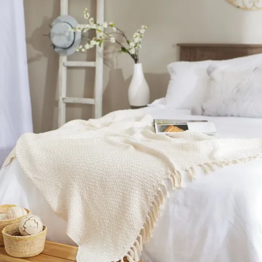 Kirkland's Home Natural Woven Zig Zag Throw- Blankets & Throws