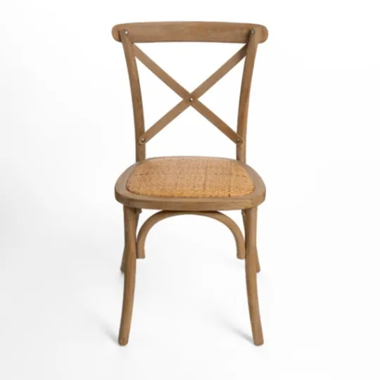 Kirkland's Home Natural X Frame Cane Seat Dining Chair- Dining Chairs
