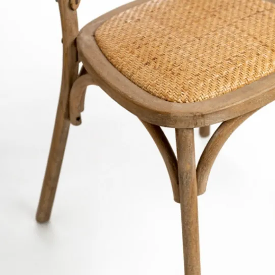 Kirkland's Home Natural X Frame Cane Seat Dining Chair- Dining Chairs