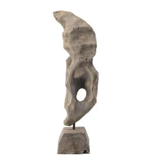 Kirkland's Home Naturally Abstract Raw Wooden Carved Figurine- Statues & Figurines