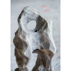 Kirkland's Home Naturally Abstract Raw Wooden Carved Figurine- Statues & Figurines