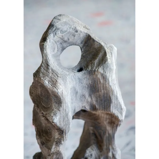 Kirkland's Home Naturally Abstract Raw Wooden Carved Figurine- Statues & Figurines