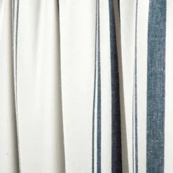 Kirkland's Home Navy & White Stripe Cafe Curtain Panel Set, 36 In.- Curtains & Drapes