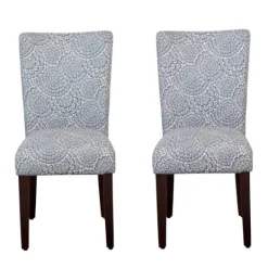 Kirkland's Home Navy And Cream Floral Parsons Chairs, Set Of 2- Dining Chairs