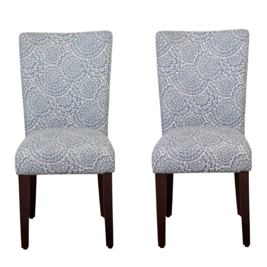 Kirkland's Home Navy And Cream Floral Parsons Chairs, Set Of 2- Dining Chairs