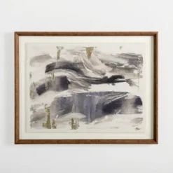 Kirkland's Home Navy And Gold Streaks Framed Art Print- Framed Art