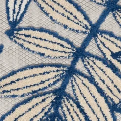 Kirkland's Home Navy And Gray Botanical Outdoor Area Rug, 6X9- Outdoor Rugs