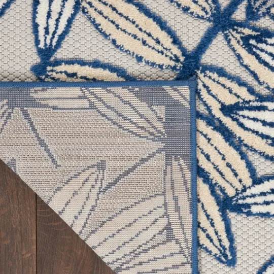 Kirkland's Home Navy And Gray Botanical Outdoor Area Rug, 6X9- Outdoor Rugs