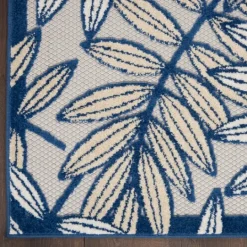 Kirkland's Home Navy And Gray Botanical Outdoor Area Rug, 6X9- Outdoor Rugs