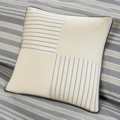 Kirkland's Home Navy And Ivory Stripe 9-Pc. King Comforter Set- Comforters