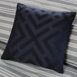 Kirkland's Home Navy And Ivory Stripe 9-Pc. King Comforter Set- Comforters