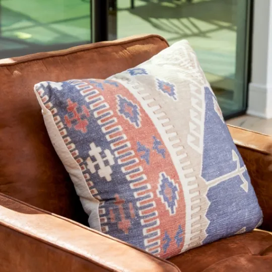 Kirkland's Home Navy And Rust Vintage Bahiti Throw Pillow- Pillows