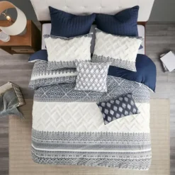 Kirkland's Home Navy And White 3-Pc. California King Duvet Set- Duvets