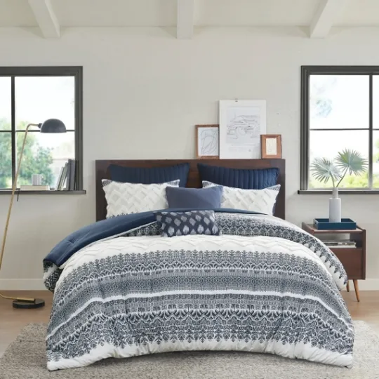 Kirkland's Home Navy And White 3-Pc. Full/Queen Comforter Set- Comforters
