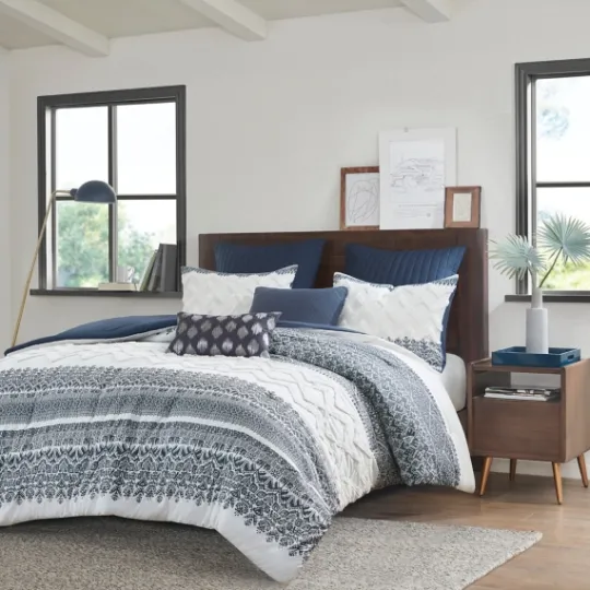 Kirkland's Home Navy And White 3-Pc. Full/Queen Comforter Set- Comforters