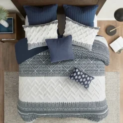Kirkland's Home Navy And White 3-Pc. Full/Queen Comforter Set- Comforters