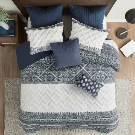 Kirkland's Home Navy And White 3-Pc. Full/Queen Comforter Set- Comforters