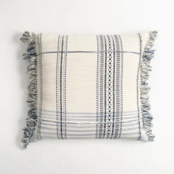 Kirkland's Home Navy And White Plaid Reversible Throw Pillow- Pillows