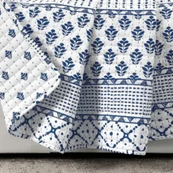 Kirkland's Home Navy And White Striped Geometric Reversible Throw- Blankets & Throws