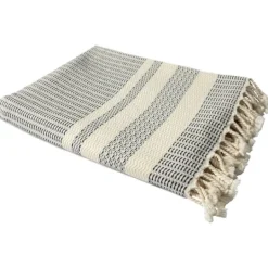 Kirkland's Home Navy And White Stripes Cotton Throw- Blankets & Throws