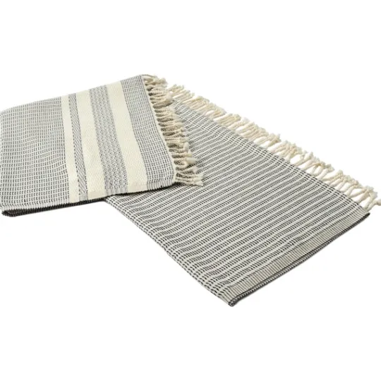 Kirkland's Home Navy And White Stripes Cotton Throw- Blankets & Throws
