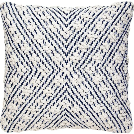 Kirkland's Home Navy And White Woven Maze Pillow- Pillows
