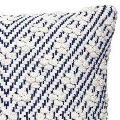 Kirkland's Home Navy And White Woven Maze Pillow- Pillows