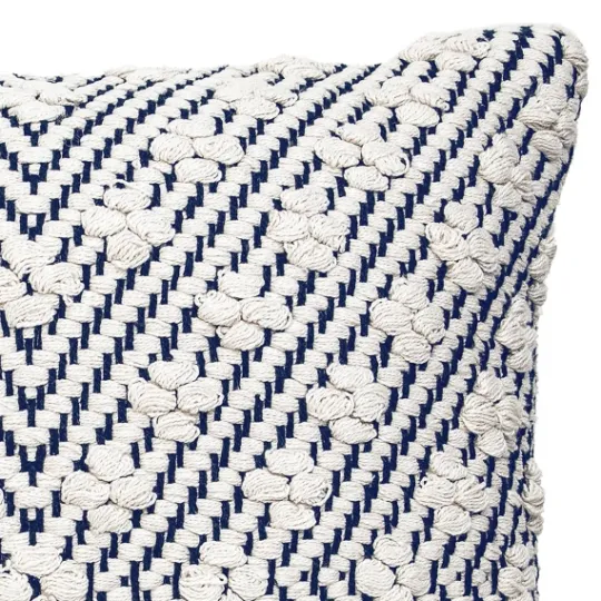 Kirkland's Home Navy And White Woven Maze Pillow- Pillows