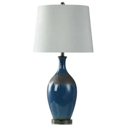 Kirkland's Home Navy Blue Color Drip Table Lamp- Buffet Lamps