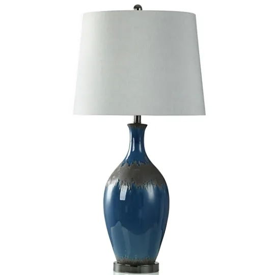 Kirkland's Home Navy Blue Color Drip Table Lamp- Buffet Lamps