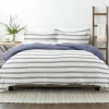 Kirkland's Home Navy Blue Echo Stripe 3-Pc. King Duvet Cover Set- Duvets