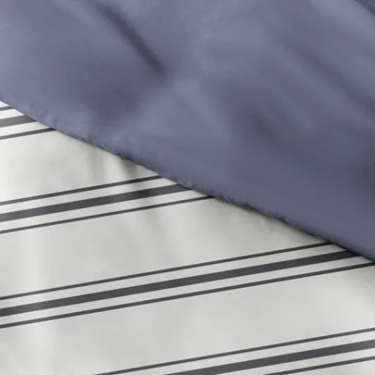 Kirkland's Home Navy Blue Echo Stripe 3-Pc. Queen Duvet Cover Set- Duvets