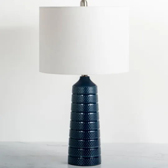 Kirkland's Home Navy Blue Piper Table Lamp- Table Lamps