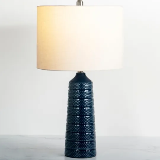 Kirkland's Home Navy Blue Piper Table Lamp- Table Lamps
