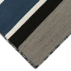 Kirkland's Home Navy Bold Stripe Indoor/Outdoor Area Rug, 5X7- Outdoor Rugs