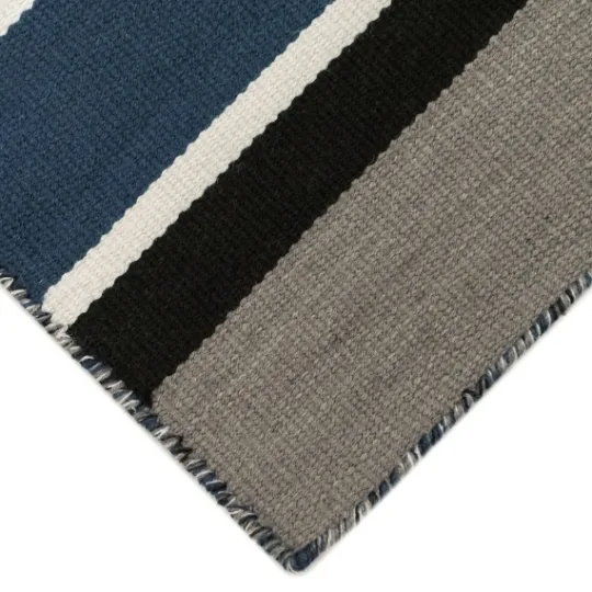 Kirkland's Home Navy Bold Stripe Indoor/Outdoor Area Rug, 5X7- Outdoor Rugs