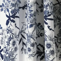 Kirkland's Home Navy Botanical Garden Curtain Panel Set, 95 In.- Curtains & Drapes