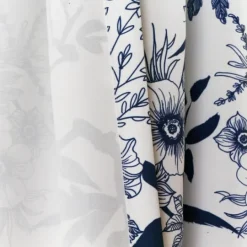 Kirkland's Home Navy Botanical Garden Curtain Panel Set, 95 In.- Curtains & Drapes