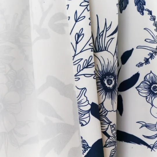 Kirkland's Home Navy Botanical Garden Curtain Panel Set, 95 In.- Curtains & Drapes