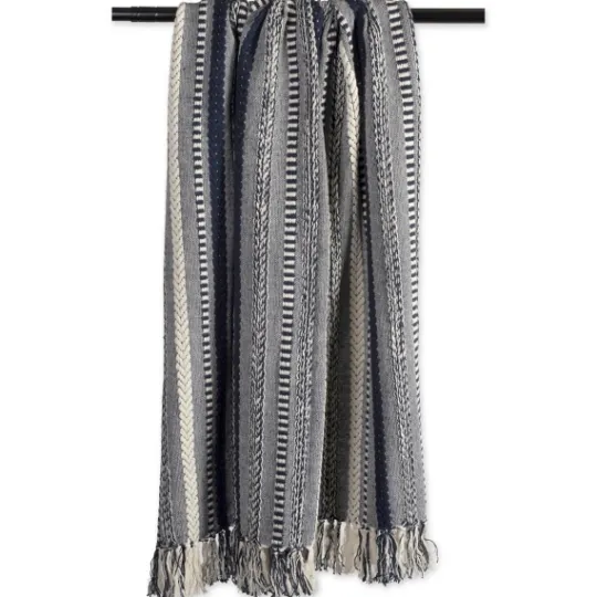 Kirkland's Home Navy Braided Stripe Throw- Blankets & Throws