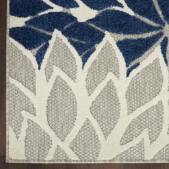Kirkland's Home Navy Bright Floral Burst Outdoor Area Rug, 7X10- Outdoor Rugs