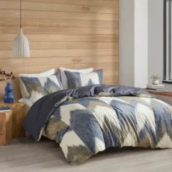 Kirkland's Home Navy Broken Chevron 3-Pc. Full/Queen Comforter Set- Comforters