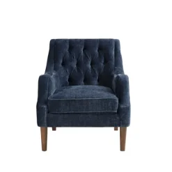Kirkland's Home Navy Button Tufted Accent Chair- Accent Chairs